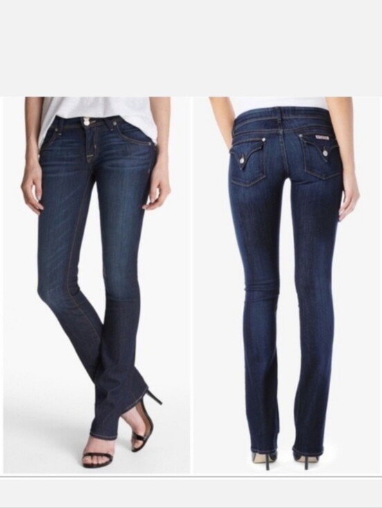 Hudson Jeans Denim - Hudson Jeans Beth Petite Baby Boot Cut Jeans Dark Wash Flap Pocket Y2k 29